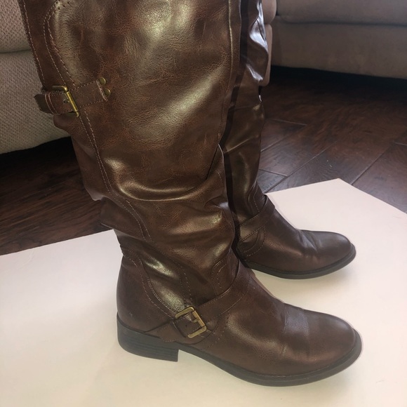 Brown Leather Rider Boots - Picture 2 of 2